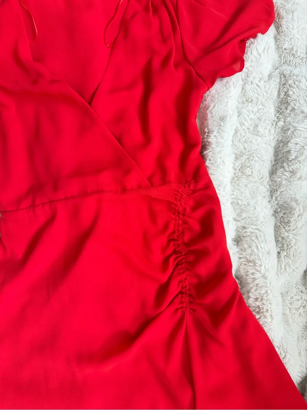 Dynamite Red Mini Dress with Side Ruching - Picture 3 of 5